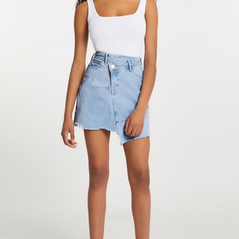 RIVER ISLAND  Misplaced Pieced Denim Miniskirt 2